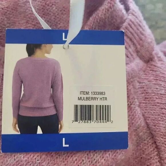 Ellen Tracy Women's Mulberry Heather Poly/Nylon/Spandex Crewneck Sweater NEW - Picture 7 of 12